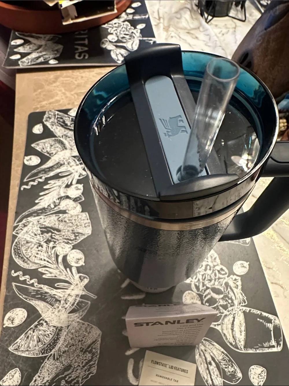 Stanley 40oz. Teal Travel Mug with Handle and Clear Straw - Picture 2 of 8